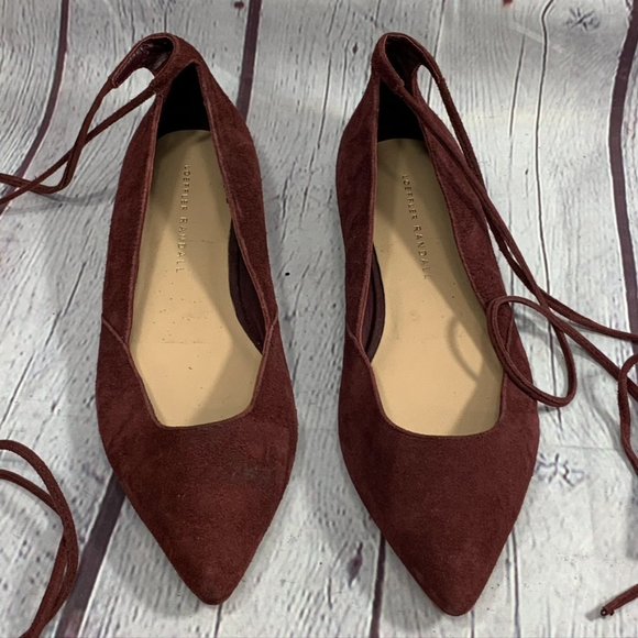 Loeffler Randall Wine Burgundy Tassle Ankle Strap - Picture 7 of 8